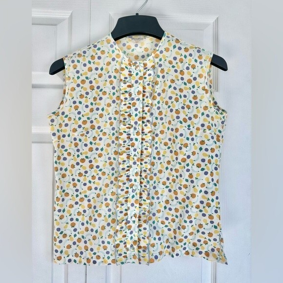 Vintage Ship N Shore blouse tank top button down women’s shirt summer fruit - Picture 1 of 7